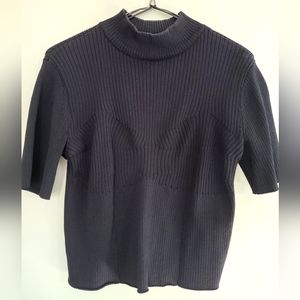 Black mock neck crop top